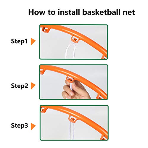 Basketball net 12 Loops Replacement Thicker Ropes Weaved All Weather Bright Coloured Endurable Environment Friendly Polypropylene - color: 1 PCS Red White