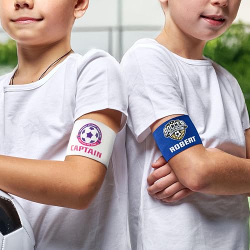 BYFDIY Custom Captain Arm Bands for Soccer Adjustable Personalized Name Team Logo Badge Football Arm Bands Soccer Sports Team Accessories Birthday Gifts for Team Leaders Teammates Youth Adult