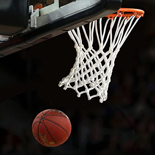 ALALAL 4 Pcs White Premium Quality Professional Basketball Net Replacement Bold Polyester Woven Rope Basketball Hoop Nets Fits Standard Indoor or Outdoor Rims 12 Loops，21inch