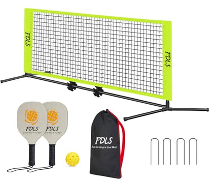 FDLS 5FT/10FT Portable Small Pickleball Net for Driveway Backyard,with Carry Bag for Indoor Outdoor, for All Levels, Easy Set up - style: 5FT Green(2 Paddles)