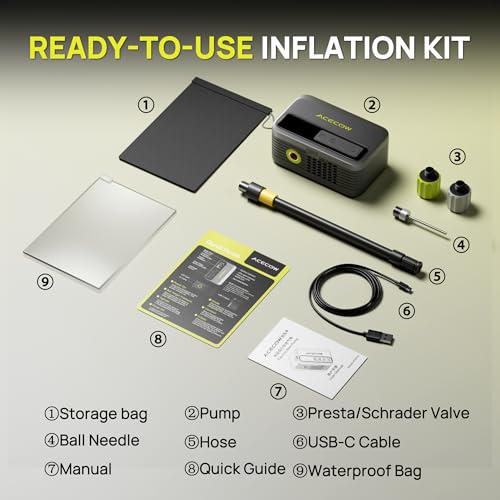 Mini Electric Bike Pump with Gauge,Portable 120PSI Bicycle Tire Inflator with Fast Inflation, Rechargeable Air Pump for Road, MTB, E-Bikes,Includes Ball Needle,Bike Accessories for Men