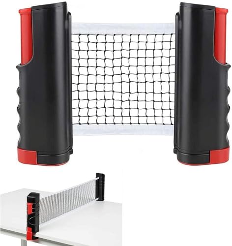 Table Tennis Nets, Adjustable Retractable Net Ping Pong Replacement Net, Portable Travel Holder Ideal for All Types of Tables, 170(max) x 19cm