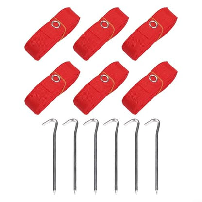 Beach Volleyball Boundary Lines, Outdoor Court Marking Kit, Nylon Rope With Ground Nails, 8x16m Red Set For Sand Grass Games