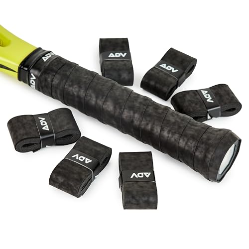 ADV Dry Tennis Overgrip Tape - 3, 6, 12, 30, 60 Pack - FeltTac Tennis Racket Grip Tape - Ultra Absorbent Tennis Grip Tape - Comfort Tennis Racket Grips - Tennis Grips Overgrip - color: 6-Pack Black