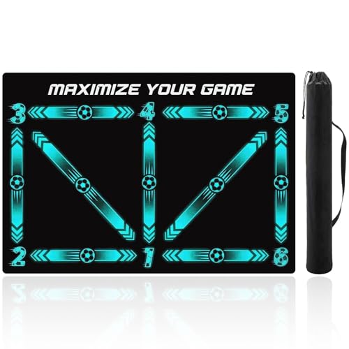 Britimes Soccer Training Mat Football Footstep Training Mat 35 * 24 in - color: Blue-green