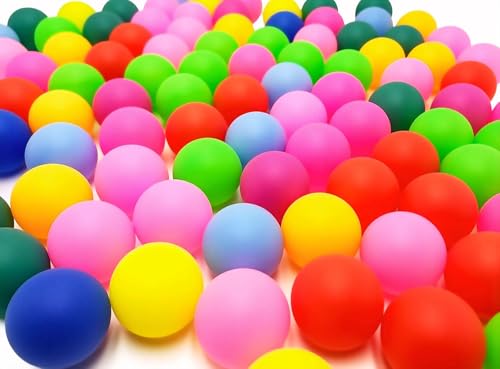 100 Pieces Table Tennis Balls, 40mm Colorful Ping Pong Balls Bulk, Plastic Entertainment Table Tennis Balls for Party Decoration, Carnival Pool Games, DIY Projects(Mixed-Color)