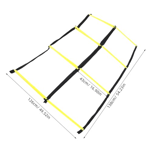 PRETYZOOM Agility Ladder Soccer Training Equipment Yellow Foldable Soft Ladder for Football Speed and Footwork Drills for Athlete Conditioning