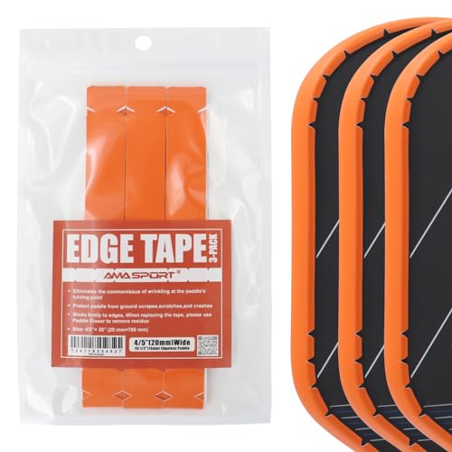 PICKLETECH Pickleball Paddle Protection Tape - Paddle Head Edge Guard - Racket Edge Protection Tape -Fit Perfectly Curved Edge -No Wrinkling - color: Orange, size: Width 20mm
