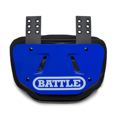 Battle Sports Football Back Plate – Hard Shell Lower Back Protector with Contoured Foam for High-Impact Protection for Youth, Kids and Adults - color: Blue, size: Youth