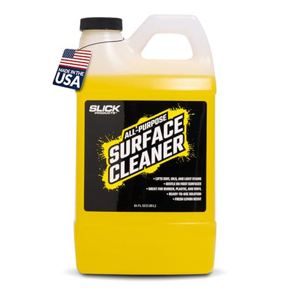 Slick Products All-Purpose Surface Cleaner – Vehicle Interior & Exterior Spray for Rubber, Plastic, Vinyl, Carpet & Upholstery – Ready-to-Use Lemon Scented Cleaner – 64 oz. - size: 64 Fl Oz (Pack of 1)