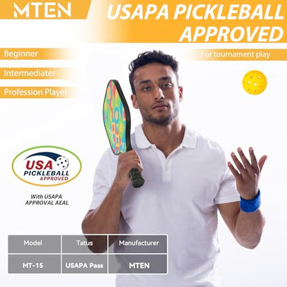 Pickleball Paddles Set of 2 or 4, or Single Paddle – USAPA Approved Fiberglass Surface Pickleball Rackets Set for Men & Women - color: Green Black*2