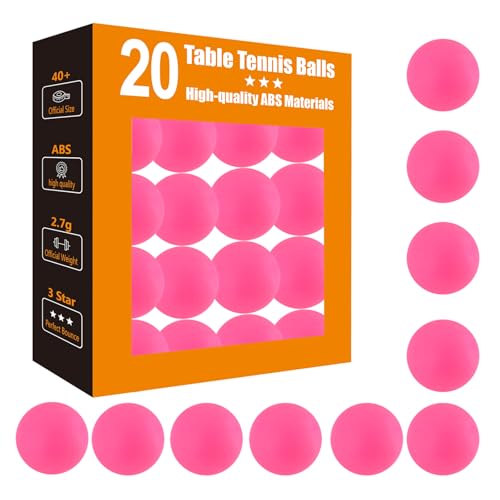 3 Star Ping Pong Balls - High Performance ABS Table Tennis for Training,Game - color: Pack of 20 Pink