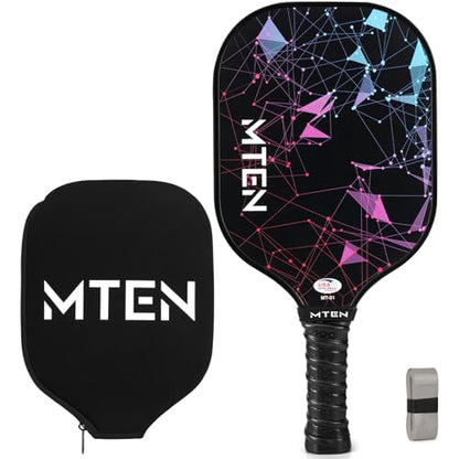 Pickleball Paddles Set of 2 or 4, or Single Paddle – USAPA Approved Fiberglass Surface Pickleball Rackets Set for Men & Women - color: Black*1