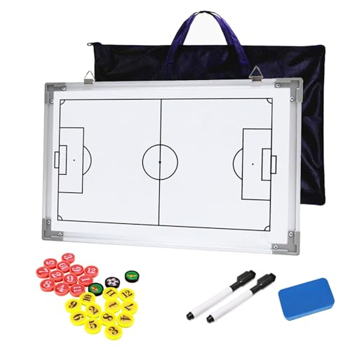 RoseFlower Magnetic Portable Football Coaching Board, Soccer Training Pro Double-Sided White Board Basketball Coaches Board Hanging Competition Teaching Command Winning Strategy Board with Marker