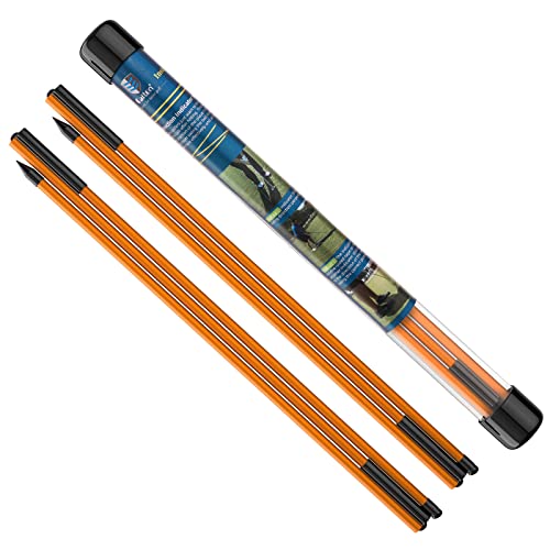 MoKo Golf Alignment Stick, 2 Set Golf Alignment Rods, 48" Collapsible Alignment Stick Golf Training Aid for Aiming, Putting, Posture Corrector, Golf Practice Sticks with Clear Tube Case - color: Orange, size: 2 Pack
