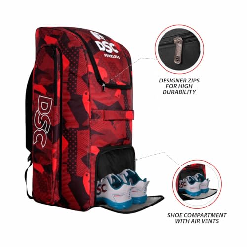 DSC Rebel Junior Duffle Kit Bag, Red Black 29 x 13 x 13 inches