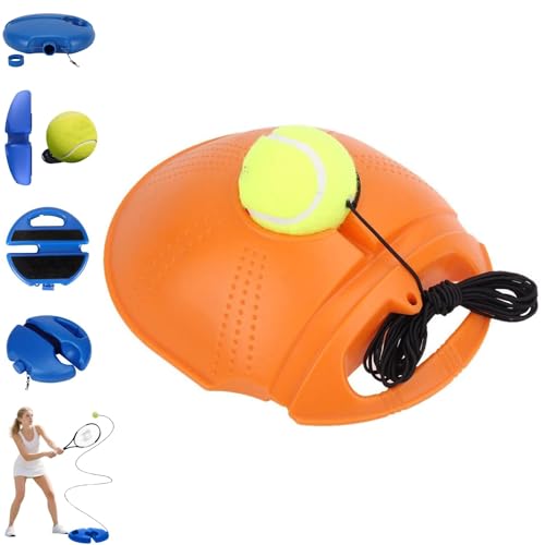 HISKI Tennis Ball Training Baseboard, Tennis Rebounder with Weighted Base, Tennis Trainer Ball with String, Portable Tennis Training Equipment Self Training Tool