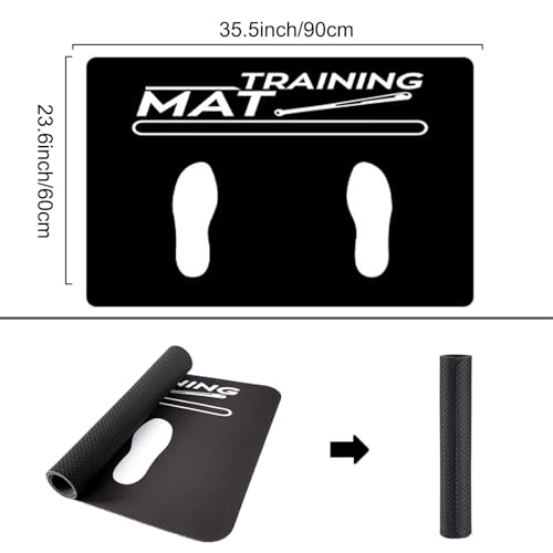 Baseball Batting Mat with Footprint, Non-Slip Batting Stance Alignment Training Mats for Swing Pitching Softball & Baseball Hitting Mat