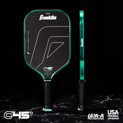 Franklin Sports PRO Pickleball Paddles – C45 Carbon Fiber Series - Official USAP + UPA Approved – Pro Player Design - color: Dynasty |Electric Mint, size: 14 mm