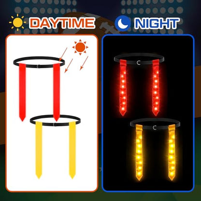 Libima LED Flag Football Belts Set Glow in The Dark Light up Adjustable Capture Flag Outdoor Beach Games Football Party - color: Yellow and Red