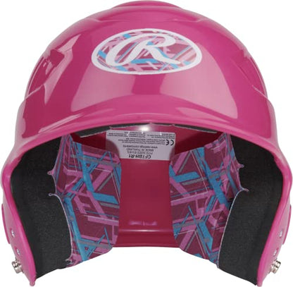 Rawlings | COOLFLO Batting Helmet | T-Ball (6 1/4" - 6 7/8") | Black - color: Pink - REMIX