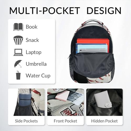 Mercuryelf Custom Baseball Backpack for Kids - Personalized Monogram Boys School Bookbag for Youth Player Team - color: White