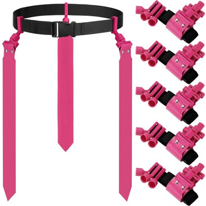 Hungdao 10/12 Players Flag Football Belts and Flags Adjustable Football Belts for Kids Teens Adults Team Training Sport Event - color: Hot Pink