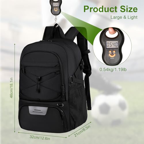 Youth Soccer Bag Unisex, Soccer Backpack with Ball Compartment, Waterproof Sport Equipment Bags for Volleyball Basketball Football, Sports Bags for Boys Girls