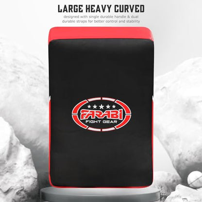 Farabi Sports Kick Shield 20.5 inches Large Curved Muay Thai Kicking Shield Strike Pad MMA Punching Foot Target Boxing Training Kick Pad Martial Arts Karate Taekwondo Kick Pad X 1 Unit - color: Red Black