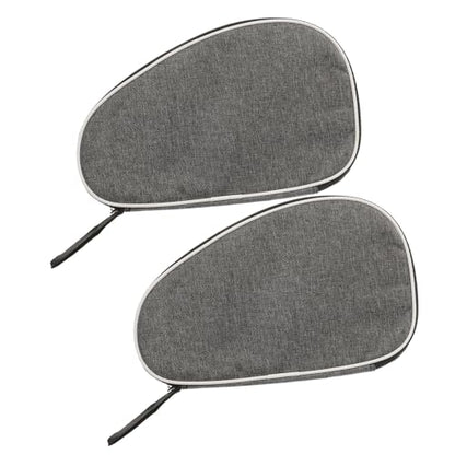 Table Tennis Racket Carrying Bag 2pcs Set Gray Shell Hard Protective Case Sports Handbag for Pingpong Paddle Storage and Travel