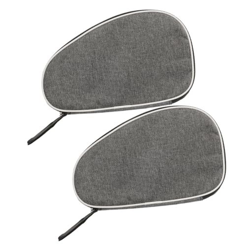 Table Tennis Racket Carrying Bag 2pcs Set Gray Shell Hard Protective Case Sports Handbag for Pingpong Paddle Storage and Travel