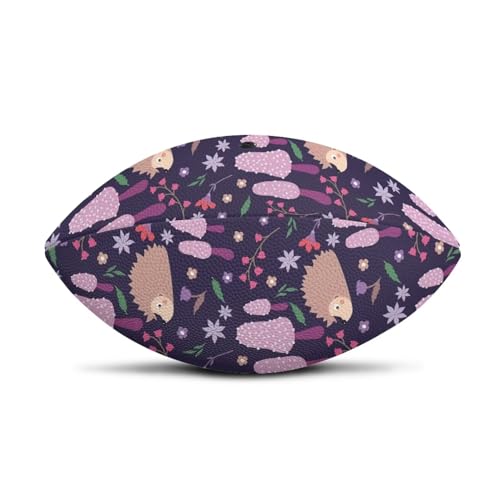 SYtrade Recreational Football Game Footballs PU Composite Leather Footballs for Training Indoor Outdoor - color: Hedgehog Flower Purple