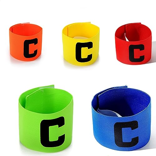 Football Soccer Captain's Armbands, 5PCS Captain Armband, Captain's Armband Diamond Pattern for Youth