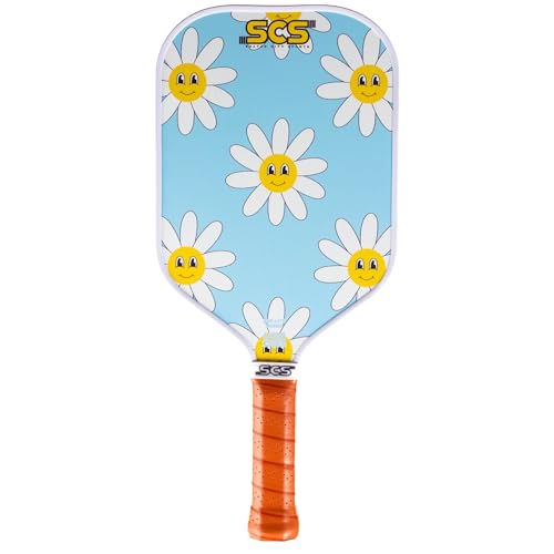 SCS Carbon Fiber Pickleball Paddle – USAPA Approved 2024 – Lightweight, Enhanced Spin, Sure-Grip Handle – Evo-Lite Series for Intermediate Players - color: Joyful Petal