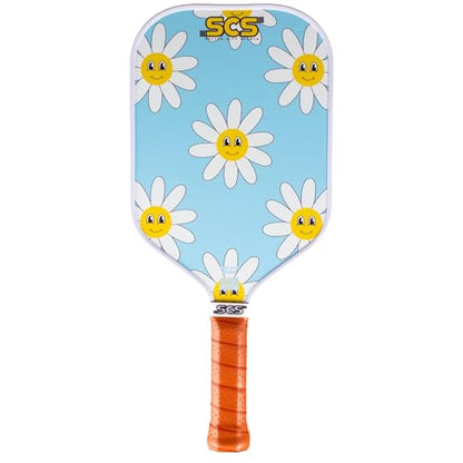 SCS Carbon Fiber Pickleball Paddle – USAPA Approved 2024 – Lightweight, Enhanced Spin, Sure-Grip Handle – Evo-Lite Series for Intermediate Players - color: Joyful Petal
