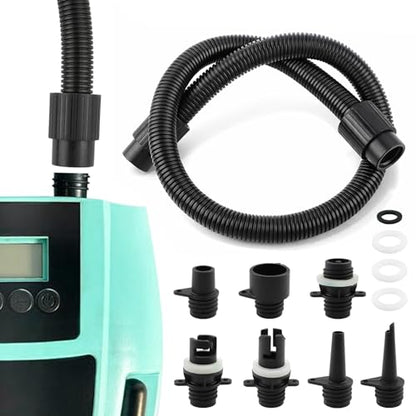 Paddle Board Pump Adapter Set Universal Sup-Air Pump Adaptor Hose with 7 Air Valve Nozzles, Paddle Board Accessories for Most SUP-Electric Air-Pump
