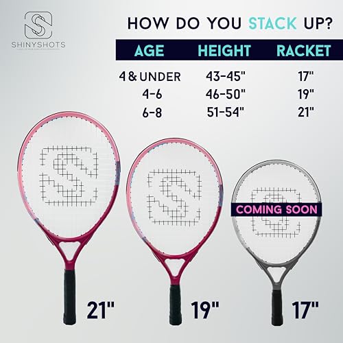 19-Inch Kids Tennis Racket - Lightweight Junior 19 inch Tennis Racket for Ages 4-6, Durable Aluminum with Kid-Sized Grip, & Big Sweet Spot