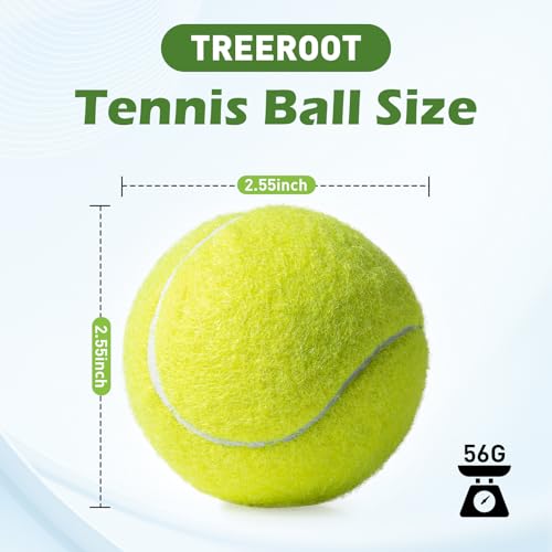 Treeroot 16/30/40/60 Pcs Tennis Balls, High Elasticity Tennis Balls Bulk, Comes with a Portable Mesh Bag, Tennis Ball for Dogs, Suitable for Beginner Training Ball, Durable & Bounce
