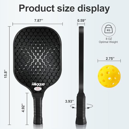 Lightweight Fiberglasses Pickleball Paddles Sets with Overgrips, Lead Tapes, Pickleball Balls