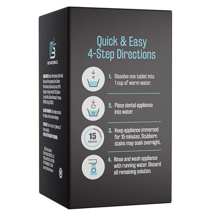 Overnight + Whitening Retainer Cleaner, Remove Stains, Discoloration, and Plaque | 4 Month Supply | Denture Cleanser with Whitening Boost,120 Tablets by M3 - size: Overnight Whitening (120 Count)