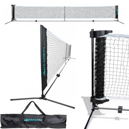 Diadem Premier Rollout Pickleball Net | 22FT Portable Regulation Pickleball Net System | Quick Setup, Lightweight & Durable Net for Indoor & Outdoor Play