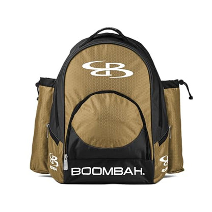 Boombah Tyro Baseball/Softball Bat Backpack - 20" x 15" x 10" - Holds 2 Bats up to Barrel Size of 2-5/8" - color: Black/Vegas Gold