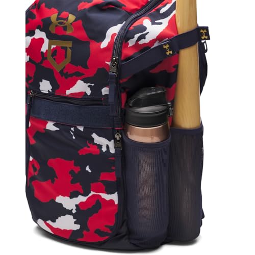 Under Armour Unisex Utility Baseball Backpack Print, (412) Midnight Navy / / Metallic Gold, One Size Fits All - color: (412) Midnight Navy / / Metallic Gold