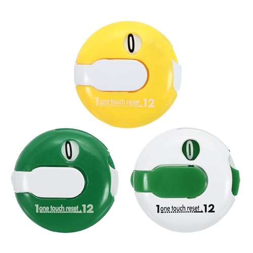 PATIKIL Golf Score Counter, Mini Golf Shot Stroke Attachment Counter Clicker Clip for Golfers Glove - color: Green White/White Green/Yellow White