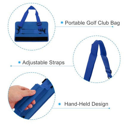 PATIKIL Lightweight Carry Bag, Mini Golf Club Bag with Adjustable Strap for Men Women Golfer Pouch Driving Range Carrier Course Training Practice Case - color: Blue