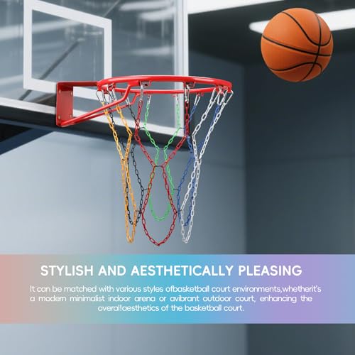 Basketball Net All Weather Anti Whip,Heavy Duty Replacement Basketball net Indoor Outdoor Standard 12 Loops Basketball Hoop