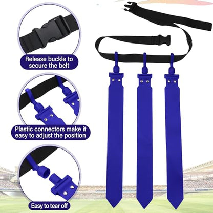 Hungdao 10/12 Players Flag Football Belts and Flags Adjustable Football Belts for Kids Teens Adults Team Training Sport Event - color: Yellow,purple