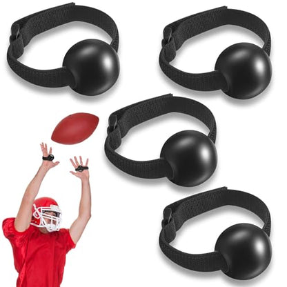 Deekin 4 Pieces Football Catching Trainer Assistant Football Accessories Receiving Training Aid Practice Training Equipment Catching Hand Strap for Youth Boys Kids Beginner Fingertip
