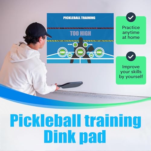 Dink Wall Rebounding Pad Pickleball Training Dink Pad, Wall Practice Rebounder Aid, Pickleball Rebounder, Transform Any Wall into a Pickleball Court and Net Multicolor