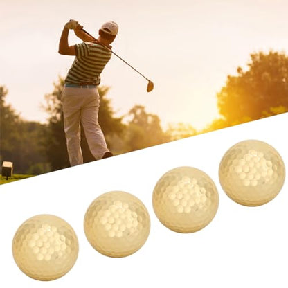 4Pcs Portable Double Layer Gold Plating Golf Ball Accessory Golden for Long Distance High Visibility Practice Training